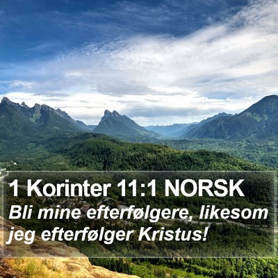 1 Korinter 11:1 NORSK Bible Verse Image