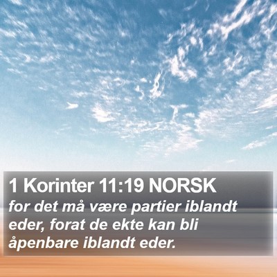 1 Korinter 11:19 NORSK Bible Verse Image