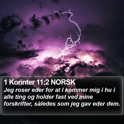 1 Korinter 11:2 NORSK Bible Verse Image