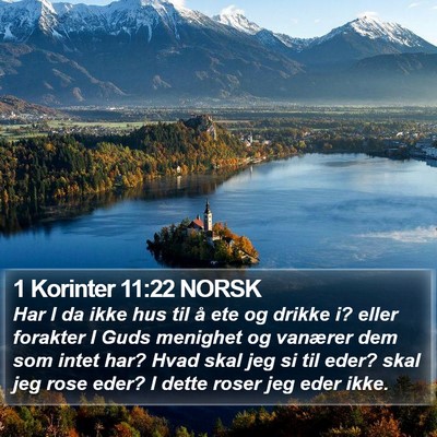 1 Korinter 11:22 NORSK Bible Verse Image