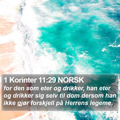1 Korinter 11:29 NORSK Bible Verse Image