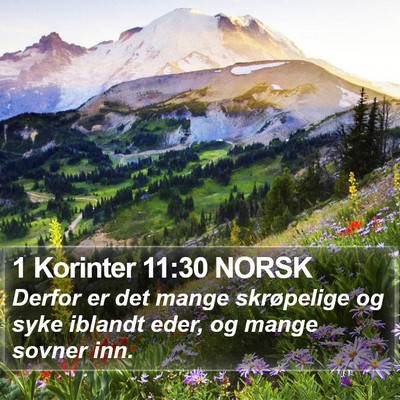 1 Korinter 11:30 NORSK Bible Verse Image