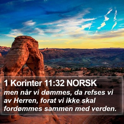 1 Korinter 11:32 NORSK Bible Verse Image