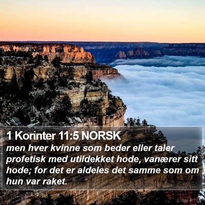 1 Korinter 11:5 NORSK Bible Verse Image
