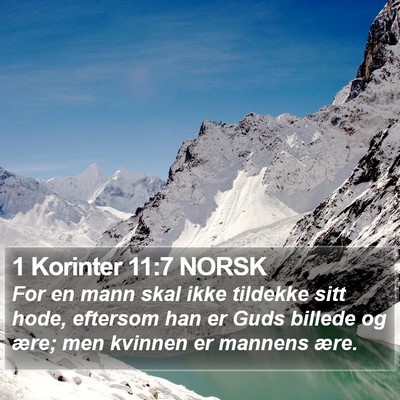 1 Korinter 11:7 NORSK Bible Verse Image