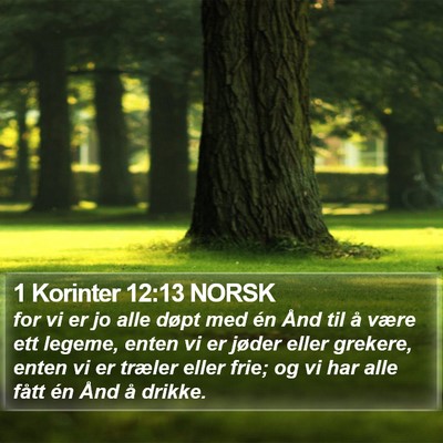 1 Korinter 12:13 NORSK Bible Verse Image