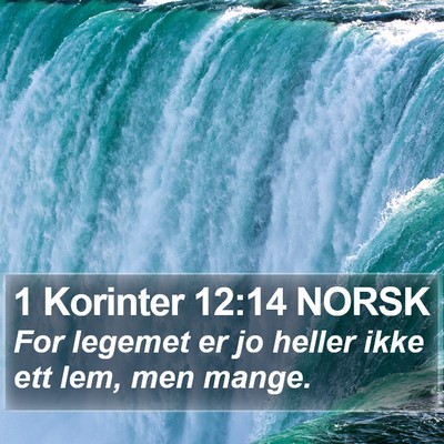 1 Korinter 12:14 NORSK Bible Verse Image