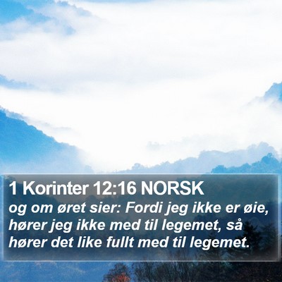 1 Korinter 12:16 NORSK Bible Verse Image