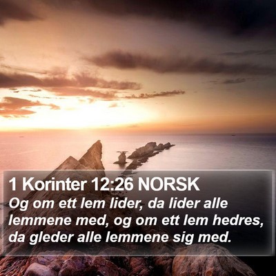 1 Korinter 12:26 NORSK Bible Verse Image