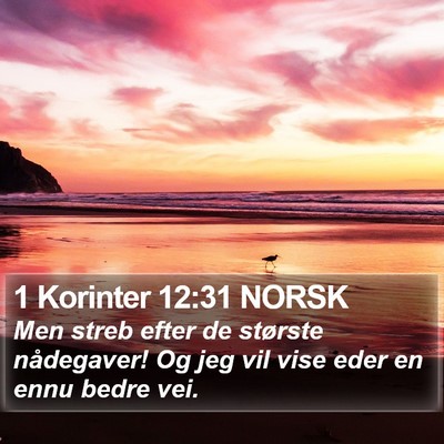 1 Korinter 12:31 NORSK Bible Verse Image