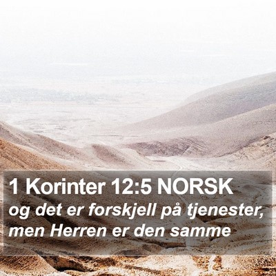 1 Korinter 12:5 NORSK Bible Verse Image
