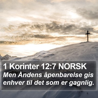 1 Korinter 12:7 NORSK Bible Verse Image