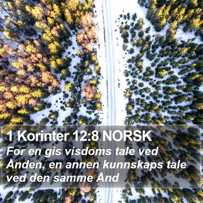 1 Korinter 12:8 NORSK Bible Verse Image