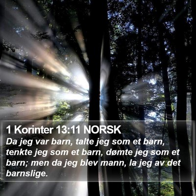 1 Korinter 13:11 NORSK Bible Verse Image