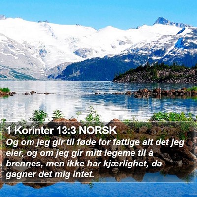1 Korinter 13:3 NORSK Bible Verse Image