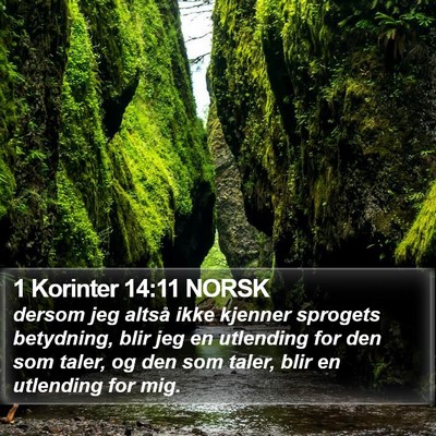 1 Korinter 14:11 NORSK Bible Verse Image