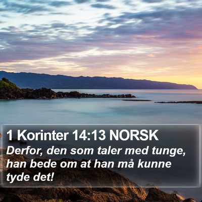 1 Korinter 14:13 NORSK Bible Verse Image