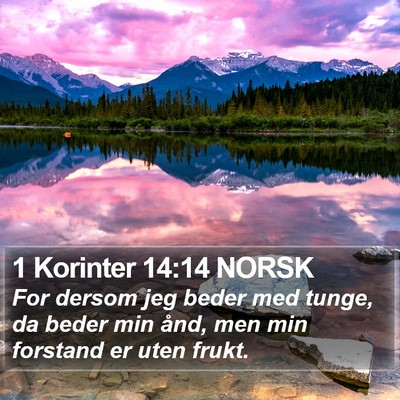 1 Korinter 14:14 NORSK Bible Verse Image