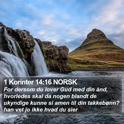 1 Korinter 14:16 NORSK Bible Verse Image