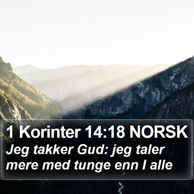 1 Korinter 14:18 NORSK Bible Verse Image