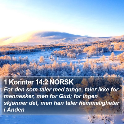 1 Korinter 14:2 NORSK Bible Verse Image