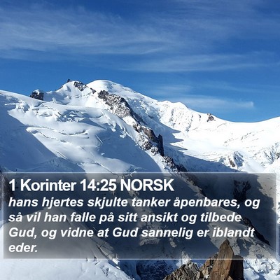 1 Korinter 14:25 NORSK Bible Verse Image