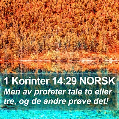 1 Korinter 14:29 NORSK Bible Verse Image