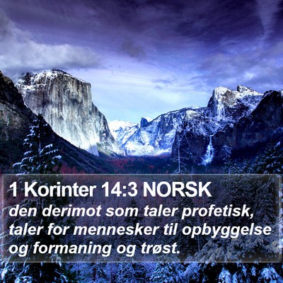 1 Korinter 14:3 NORSK Bible Verse Image