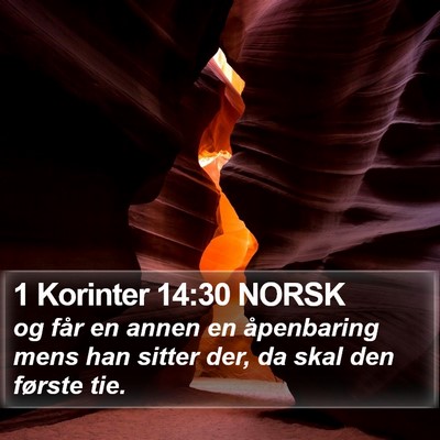 1 Korinter 14:30 NORSK Bible Verse Image