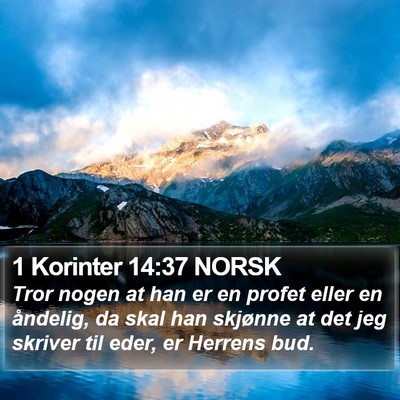 1 Korinter 14:37 NORSK Bible Verse Image