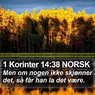 1 Korinter 14:38 NORSK Bible Verse Image