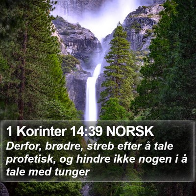 1 Korinter 14:39 NORSK Bible Verse Image