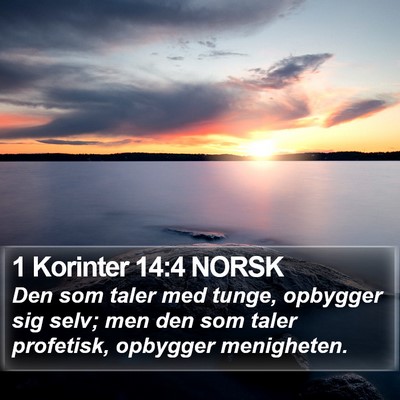 1 Korinter 14:4 NORSK Bible Verse Image
