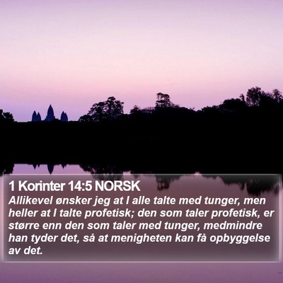 1 Korinter 14:5 NORSK Bible Verse Image
