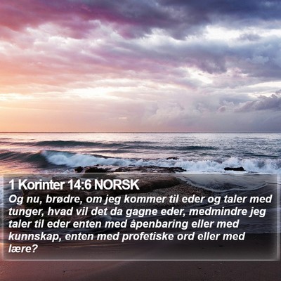 1 Korinter 14:6 NORSK Bible Verse Image