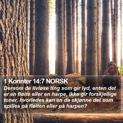 1 Korinter 14:7 NORSK Bible Verse Image