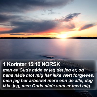 1 Korinter 15:10 NORSK Bible Verse Image
