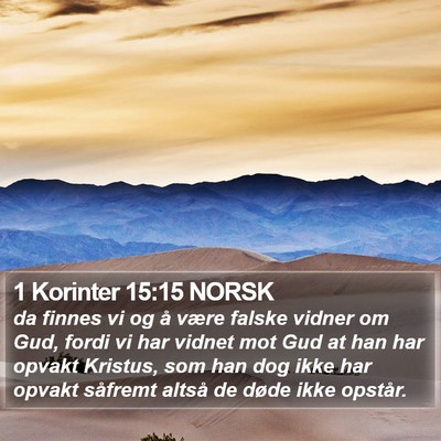 1 Korinter 15:15 NORSK Bible Verse Image