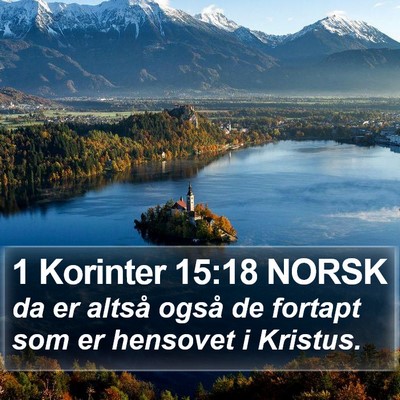 1 Korinter 15:18 NORSK Bible Verse Image