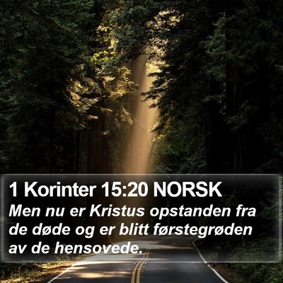1 Korinter 15:20 NORSK Bible Verse Image