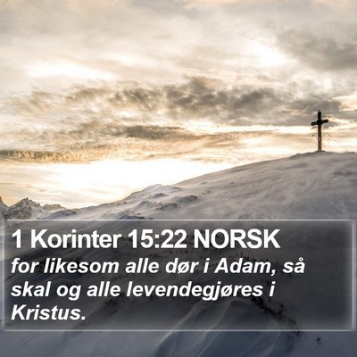 1 Korinter 15:22 NORSK Bible Verse Image