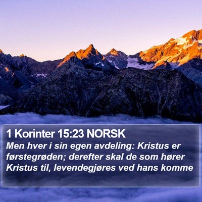 1 Korinter 15:23 NORSK Bible Verse Image