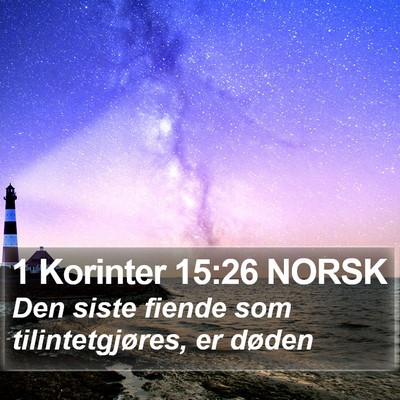 1 Korinter 15:26 NORSK Bible Verse Image
