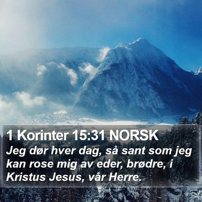 1 Korinter 15:31 NORSK Bible Verse Image