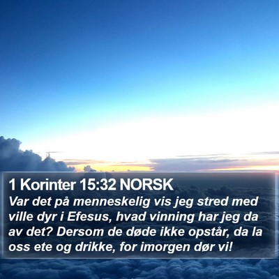1 Korinter 15:32 NORSK Bible Verse Image
