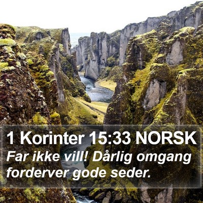 1 Korinter 15:33 NORSK Bible Verse Image