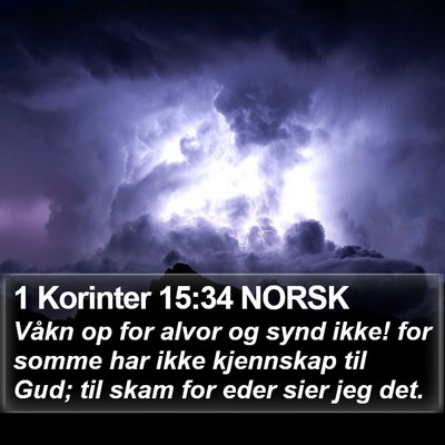 1 Korinter 15:34 NORSK Bible Verse Image