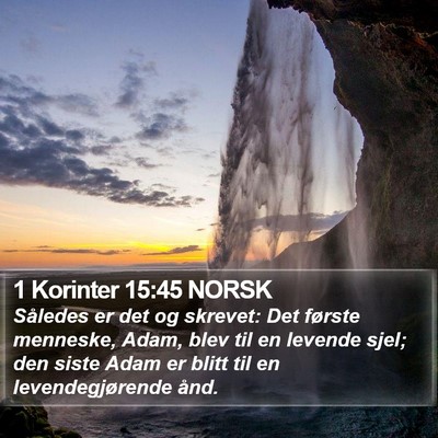 1 Korinter 15:45 NORSK Bible Verse Image