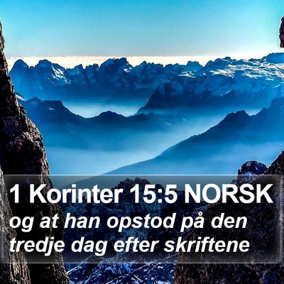 1 Korinter 15:5 NORSK Bible Verse Image