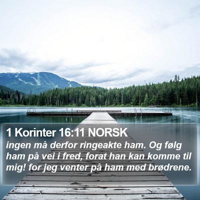 1 Korinter 16:11 NORSK Bible Verse Image